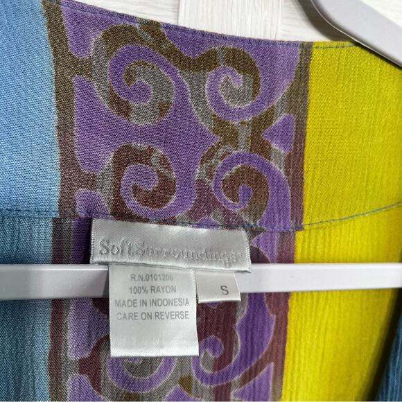 Soft Surroundings Women’s Breezy Batik Duster Topper Size Small Boho Lagenlook - Picture 11 of 13